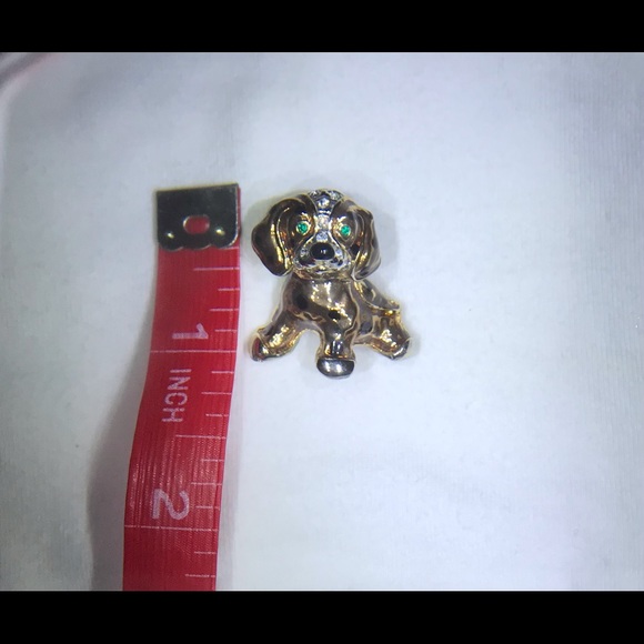 Glitzy Gold And Gems Puppy Dog Pin / Brooch - Picture 5 of 7